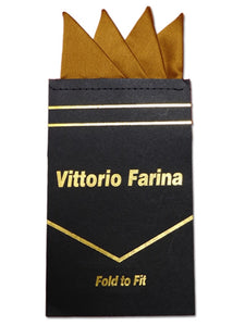 Men's Solid Color 4 Point Pre Folded Silk Pocket Squares on Card Prefolded Pocket Squares TheDapperTie Mustard Regular 