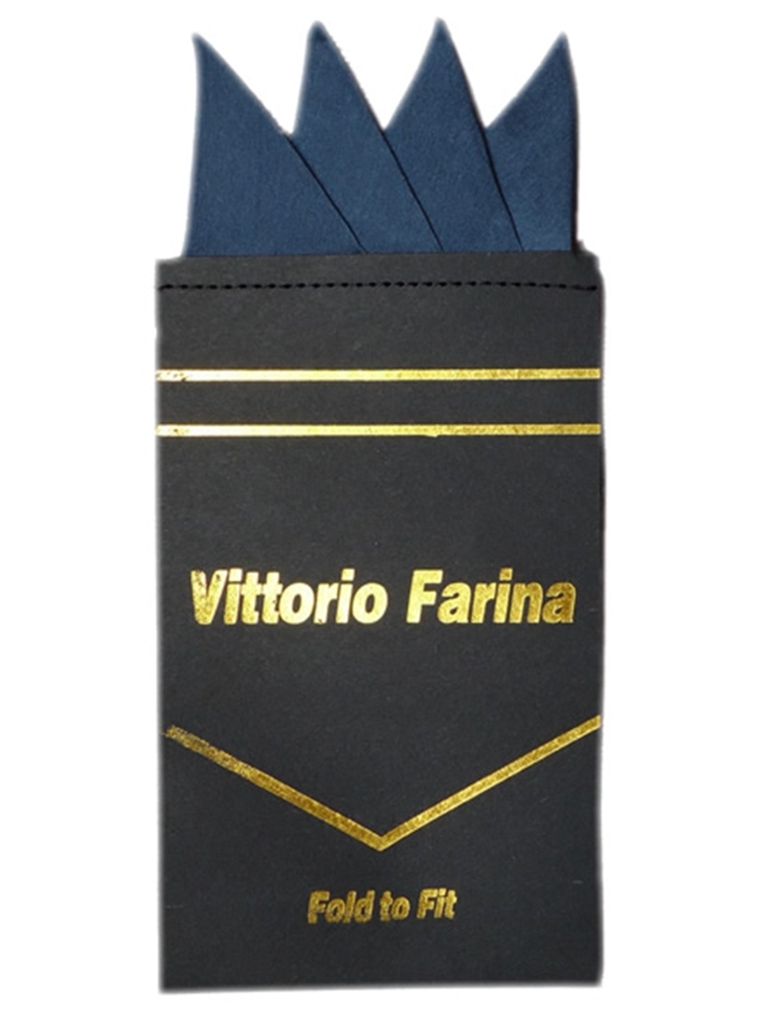 Men's Solid Color 4 Point Pre Folded Silk Pocket Squares on Card Prefolded Pocket Squares TheDapperTie Navy Regular 