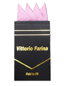 Men's Solid Color 4 Point Pre Folded Silk Pocket Squares on Card Prefolded Pocket Squares TheDapperTie Pink Regular 