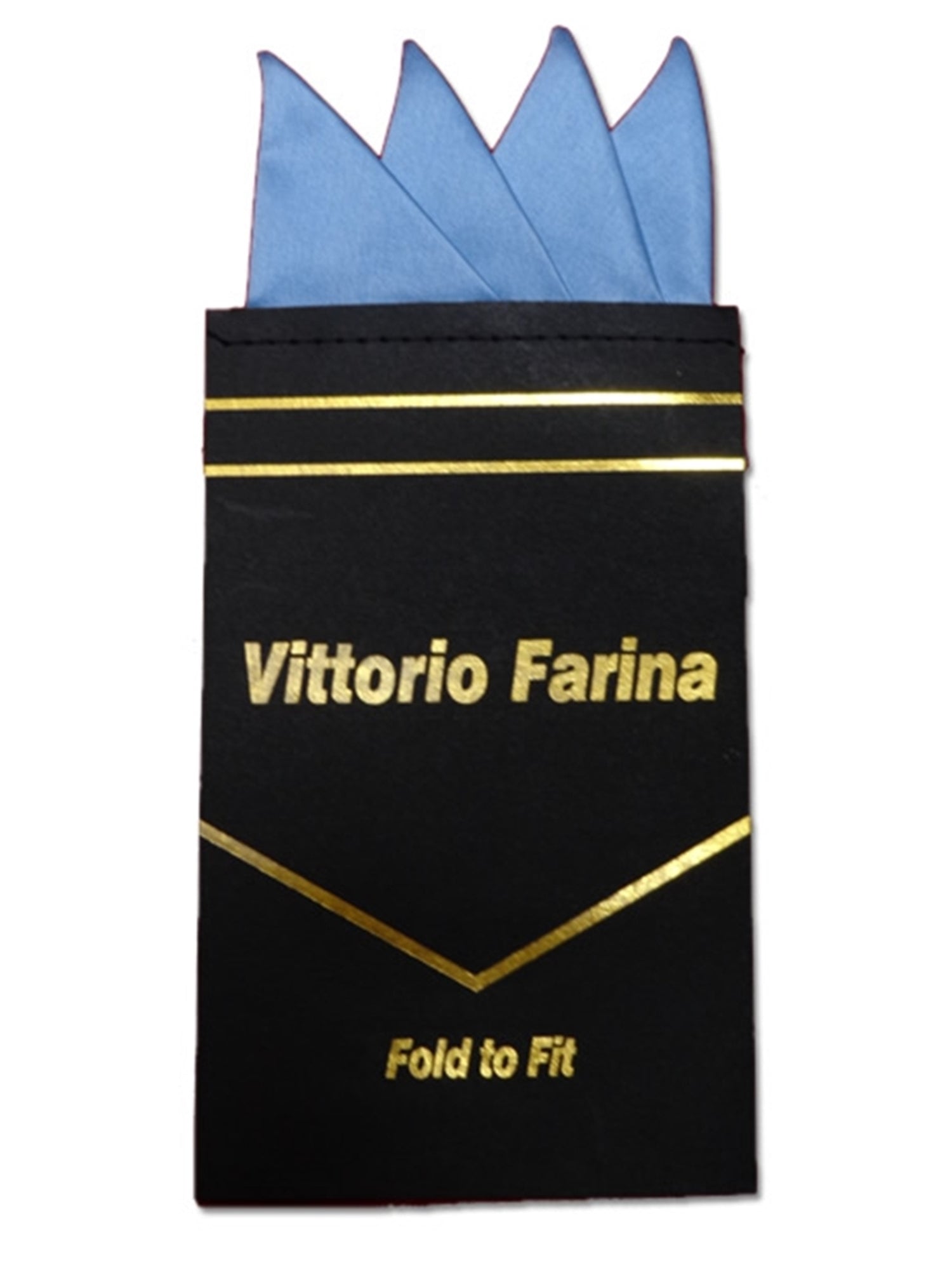 Men's Solid Color 4 Point Pre Folded Silk Pocket Squares on Card Prefolded Pocket Squares TheDapperTie Sky Regular 