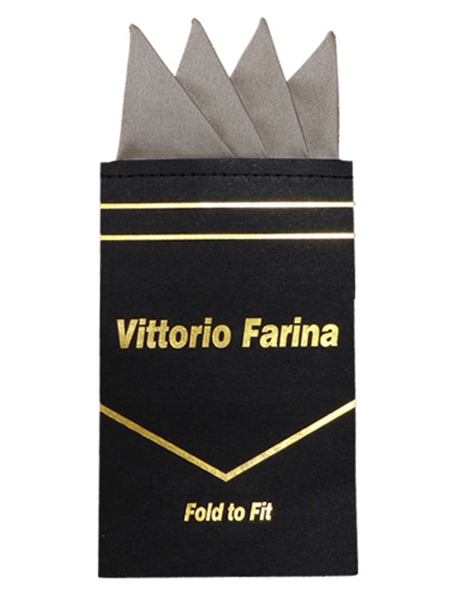 Men's Solid Color 4 Point Pre Folded Silk Pocket Squares on Card Prefolded Pocket Squares TheDapperTie Taupe Regular 