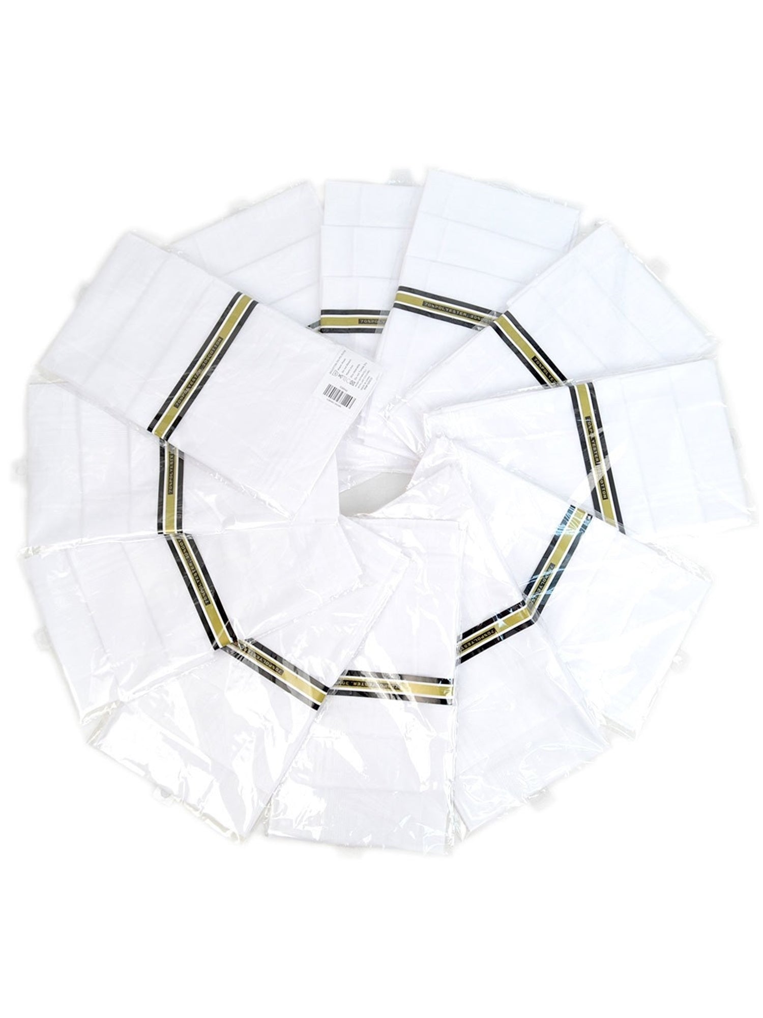 Men's White Cotton and Polyester Handkerchiefs Prefolded Pocket Squares TheDapperTie   