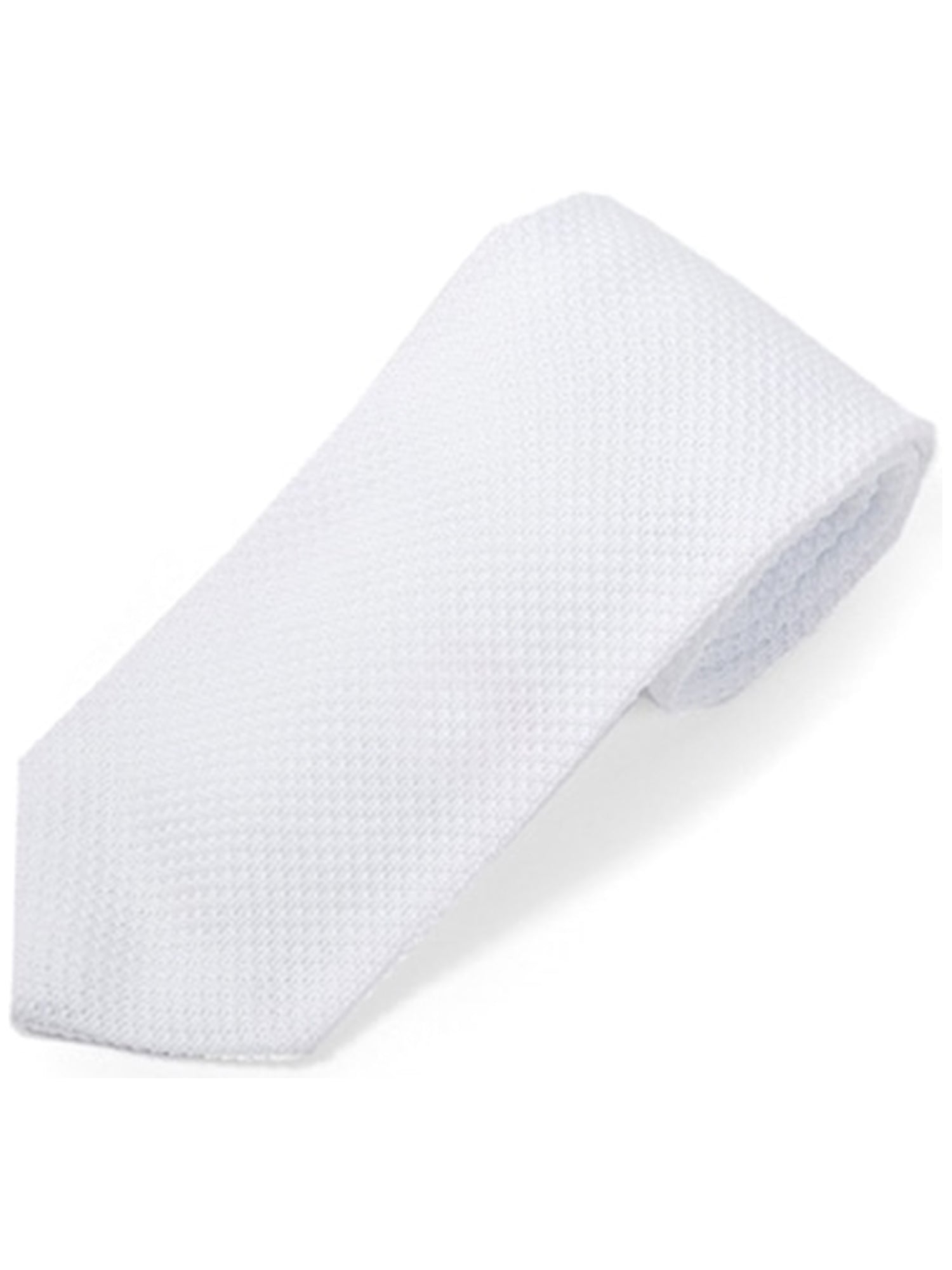 Men's Solid 3.0" Poly Knit Neck Tie Neck Tie TheDapperTie White Regular 