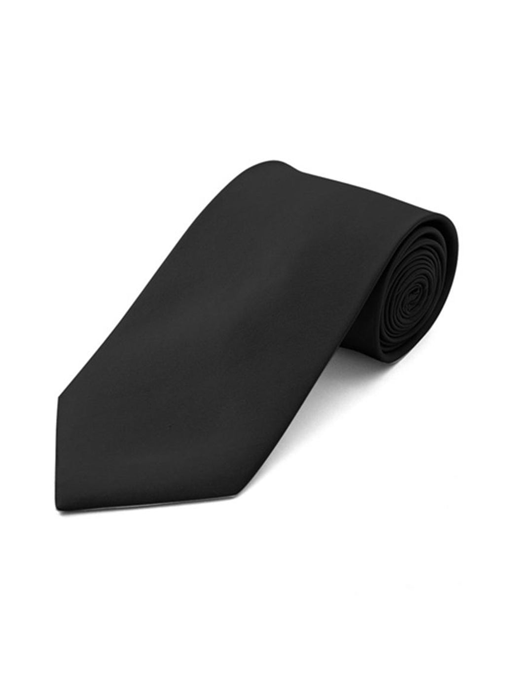 Men's Black Solid Color Microfiber Poly Woven 3 Inch Neck Tie Neck Tie TheDapperTie Black Regular 