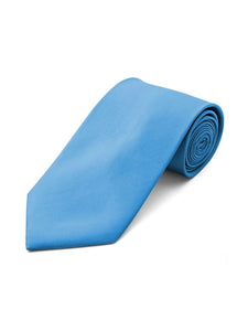 Men's Classic Solid Color Wedding Neck Tie Neck Tie TheDapperTie Cobalt Regular 
