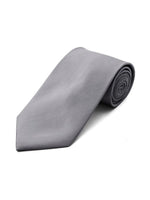 Load image into Gallery viewer, Men&#39;s Classic Solid Color Wedding Neck Tie Neck Tie TheDapperTie Gray Regular 
