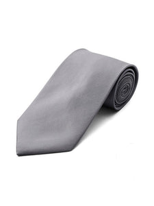 Men's Classic Solid Color Wedding Neck Tie Neck Tie TheDapperTie Gray Regular 