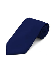 Men's Classic Solid Color Wedding Neck Tie Neck Tie TheDapperTie Navy Blue Regular 