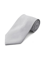 Load image into Gallery viewer, Men&#39;s Classic Solid Color Wedding Neck Tie Neck Tie TheDapperTie Silver Regular 
