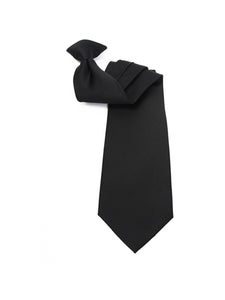 Men's Solid Color 19" Clip On Neck Tie Clip On Neck Tie TheDapperTie Black One Size 