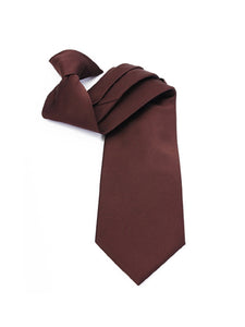 Men's Solid Color 19" Clip On Neck Tie Clip On Neck Tie TheDapperTie Brown One Size 