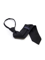 Load image into Gallery viewer, Men&#39;s Solid Color Pre-tied Zipper Neck Tie Dapper Neckwear TheDapperTie Black One Size 
