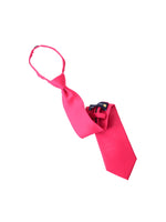 Load image into Gallery viewer, Men&#39;s Solid Color Pre-tied Zipper Neck Tie Dapper Neckwear TheDapperTie Fuchsia One Size 

