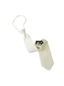 Men's Solid Color Pre-tied Zipper Neck Tie Dapper Neckwear TheDapperTie Ivory One Size 