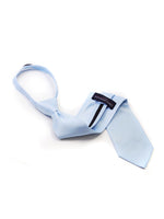 Load image into Gallery viewer, Men&#39;s Solid Color Pre-tied Zipper Neck Tie Dapper Neckwear TheDapperTie Light Blue One Size 
