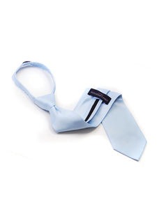 Men's Solid Color Pre-tied Zipper Neck Tie Dapper Neckwear TheDapperTie Light Blue One Size 