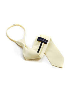 Men's Solid Color Pre-tied Zipper Neck Tie Dapper Neckwear TheDapperTie Light Yellow One Size 