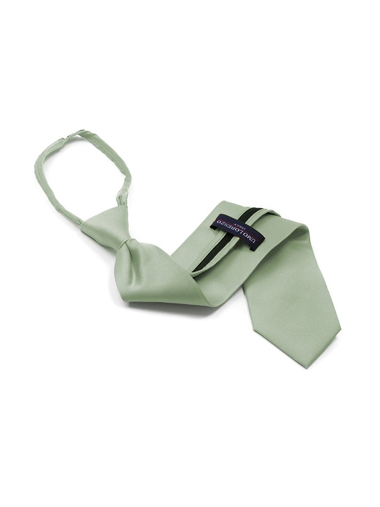 Men's Solid Color Pre-tied Zipper Neck Tie Dapper Neckwear TheDapperTie Mint One Size 