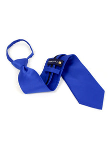 Men's Solid Color Pre-tied Zipper Neck Tie Dapper Neckwear TheDapperTie Royal Blue One Size 