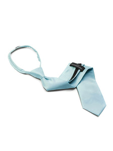Men's Solid Color Pre-tied Zipper Neck Tie Dapper Neckwear TheDapperTie Sky Blue One Size 