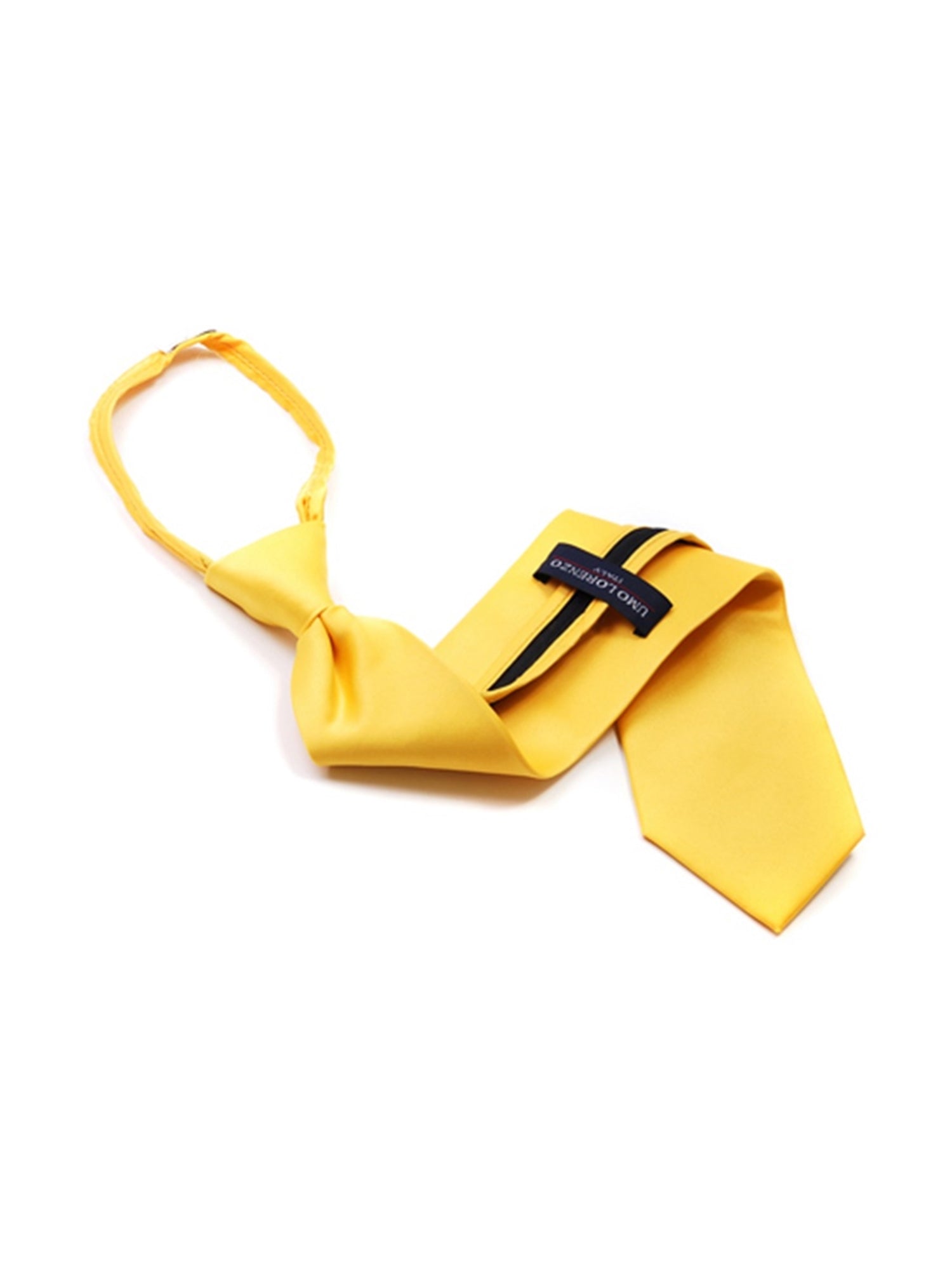 Men's Solid Color Pre-tied Zipper Neck Tie Dapper Neckwear TheDapperTie Yellow One Size 