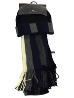 Load image into Gallery viewer, New Unisex Acrylic Winter Set Scarf And Hat Scarf TheDapperTie Navy And Grey One Size 
