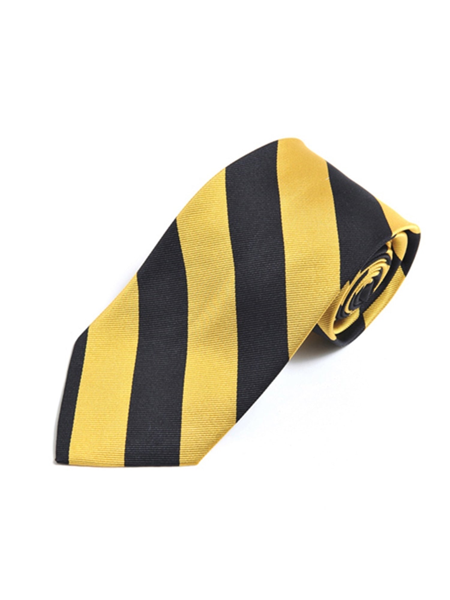 Men's College Striped Colored Silk Long Or X-Long Neck Tie Neck Tie TheDapperTie Black & Gold 57" long & 3.25" wide 