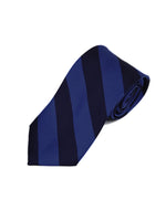Load image into Gallery viewer, Men&#39;s College Striped Colored Silk Long Or X-Long Neck Tie Neck Tie TheDapperTie Blue &amp; Navy 57&quot; long &amp; 3.25&quot; wide 
