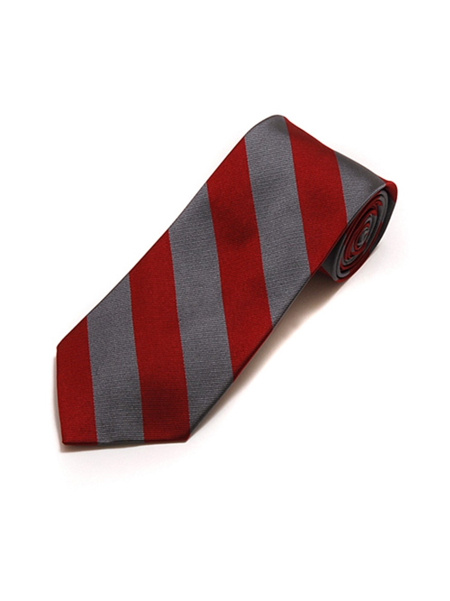Men's College Striped Colored Silk Long Or X-Long Neck Tie Neck Tie TheDapperTie Burgundy & Charcoal 57" long & 3.25" wide 