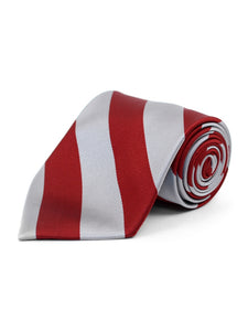 Men's College Striped Colored Silk Long Or X-Long Neck Tie Neck Tie TheDapperTie Burgundy & Silver 57" long & 3.25" wide 