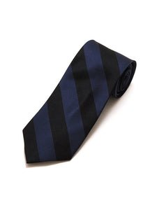 Men's College Striped Colored Silk Long Or X-Long Neck Tie Neck Tie TheDapperTie Navy & Black 57" long & 3.25" wide 