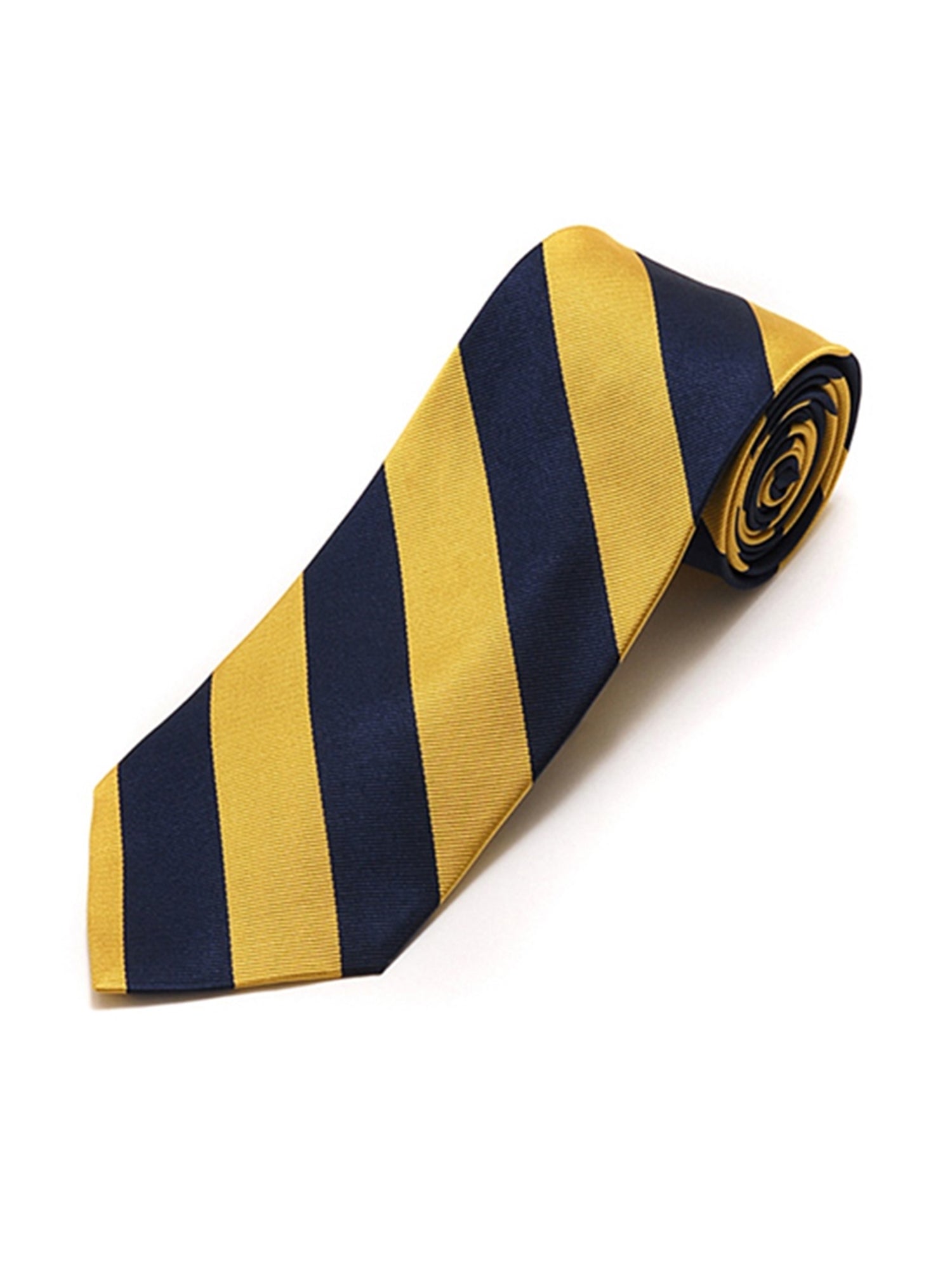 Men's College Striped Colored Silk Long Or X-Long Neck Tie Neck Tie TheDapperTie Navy & Gold 57" long & 3.25" wide 