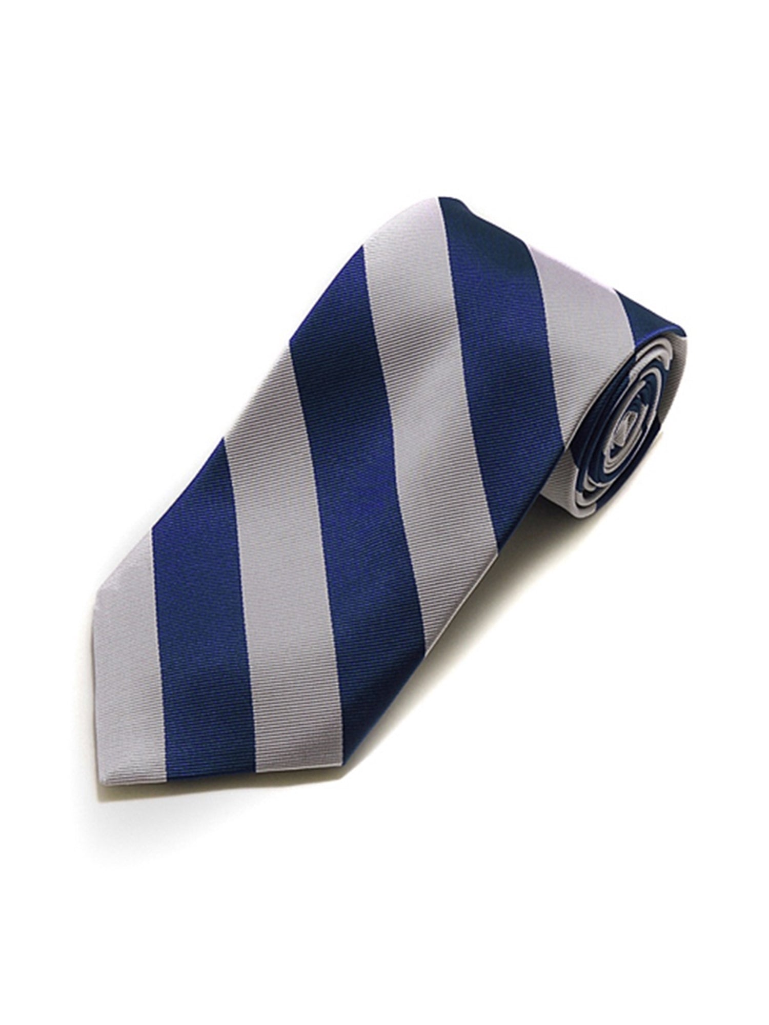 Men's College Striped Colored Silk Long Or X-Long Neck Tie Neck Tie TheDapperTie Navy & Gray 57" long & 3.25" wide 