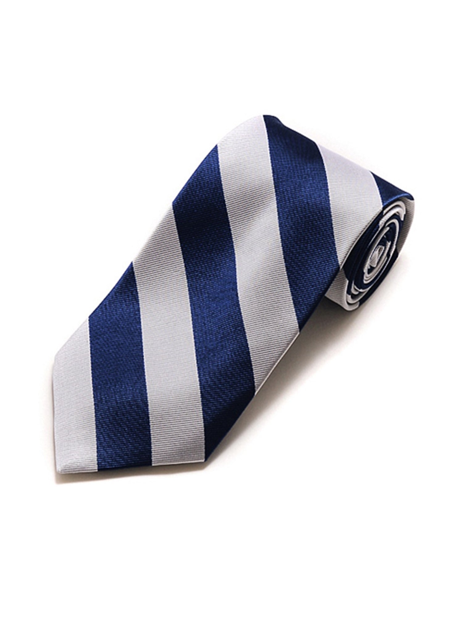 Men's College Striped Colored Silk Long Or X-Long Neck Tie Neck Tie TheDapperTie Navy & Silver 57" long & 3.25" wide 