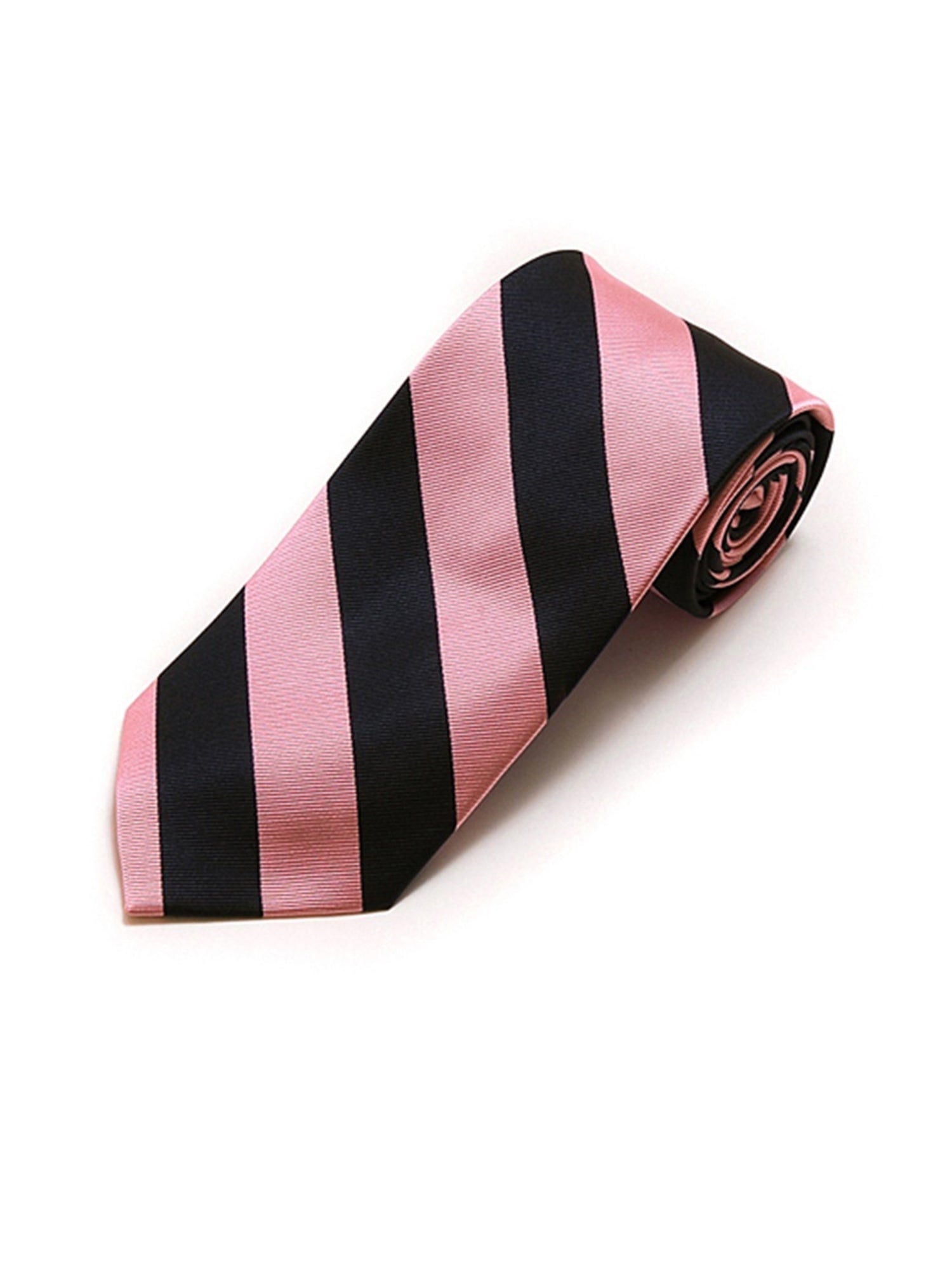 Men's College Striped Colored Silk Long Or X-Long Neck Tie Neck Tie TheDapperTie Pink & Black 57" long & 3.25" wide 