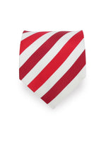 Load image into Gallery viewer, Collection of Silk Super Extra Special Long Neck Tie Neck Tie TheDapperTie Striped Red And White Extra Long 
