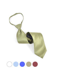 Men's Silk Solid Color Pre-tied Zipper Neck Tie Dapper Neckwear TheDapperTie   
