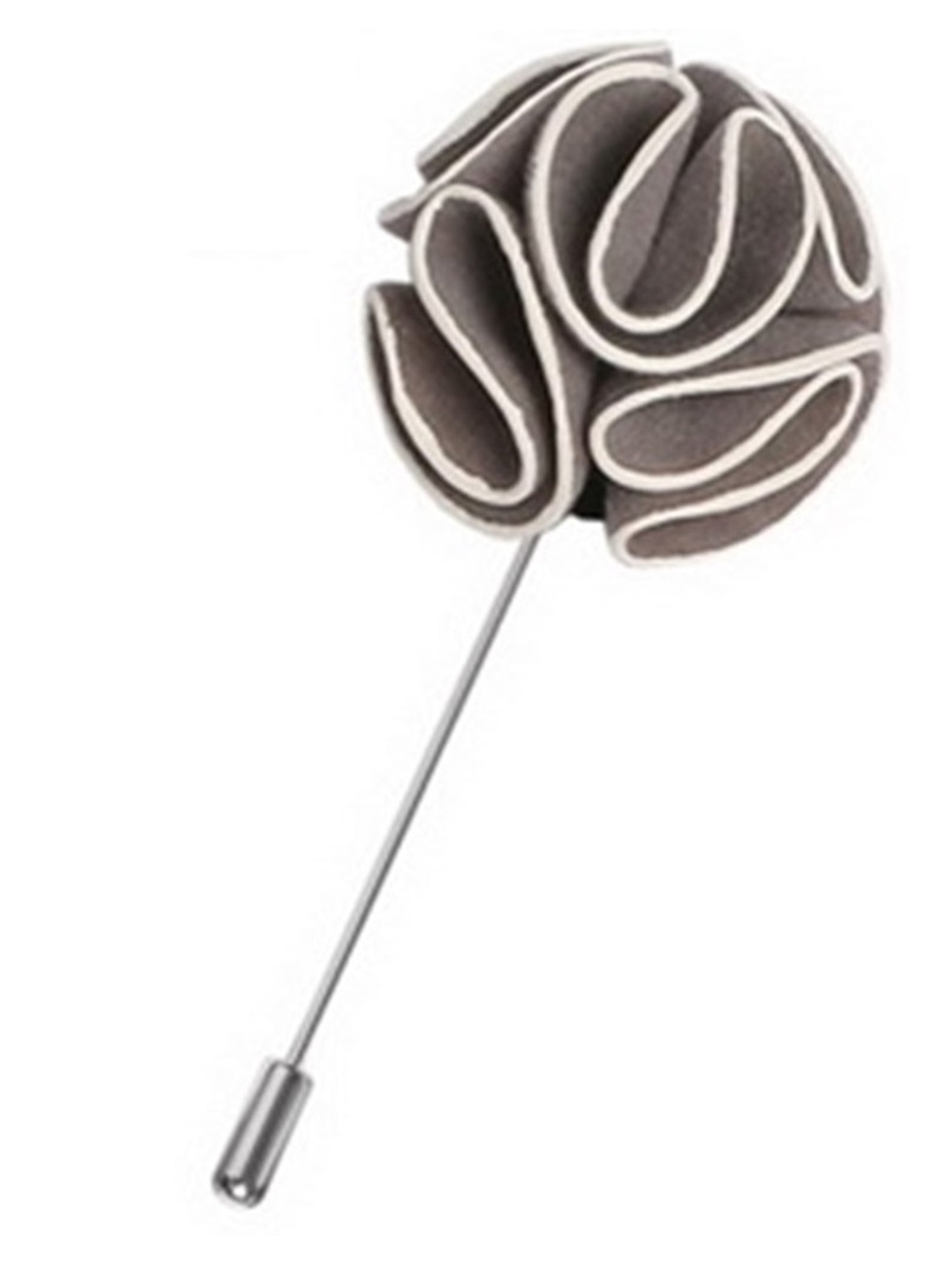 Men's Rose Flower Lapel Pin Boutonniere For Suit Lapel Pin TheDapperTie Gray Regular 