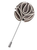 Load image into Gallery viewer, Men&#39;s Rose Flower Lapel Pin Boutonniere For Suit Lapel Pin TheDapperTie Gray Regular 
