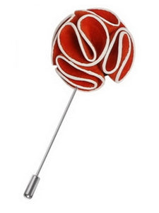 Men's Rose Flower Lapel Pin Boutonniere For Suit Lapel Pin TheDapperTie Orange Regular 