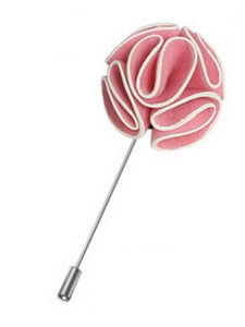 Men's Rose Flower Lapel Pin Boutonniere For Suit Lapel Pin TheDapperTie Pink Regular 