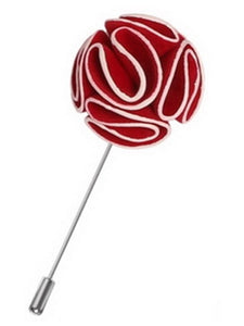 Men's Rose Flower Lapel Pin Boutonniere For Suit Lapel Pin TheDapperTie Red Regular 