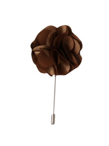 Men's Flower Lapel Pin Boutonniere For Suit Lapel Pin TheDapperTie Brown Regular 