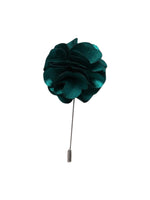 Load image into Gallery viewer, Men&#39;s Flower Lapel Pin Boutonniere For Suit Lapel Pin TheDapperTie Emerald Regular 
