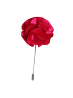 Load image into Gallery viewer, Men&#39;s Flower Lapel Pin Boutonniere For Suit Lapel Pin TheDapperTie Hot Pink Regular 
