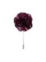 Load image into Gallery viewer, Men&#39;s Flower Lapel Pin Boutonniere For Suit Lapel Pin TheDapperTie Plum Regular 
