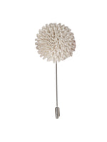 Load image into Gallery viewer, Men&#39;s Marigold Flower Lapel Pin Boutonniere For Suit Lapel Price TheDapperTie White Regular 
