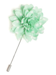 Men's Flower Lapel Pin Boutonniere For Suit Lapel Pin TheDapperTie Mint & White Polka Dots Regular 