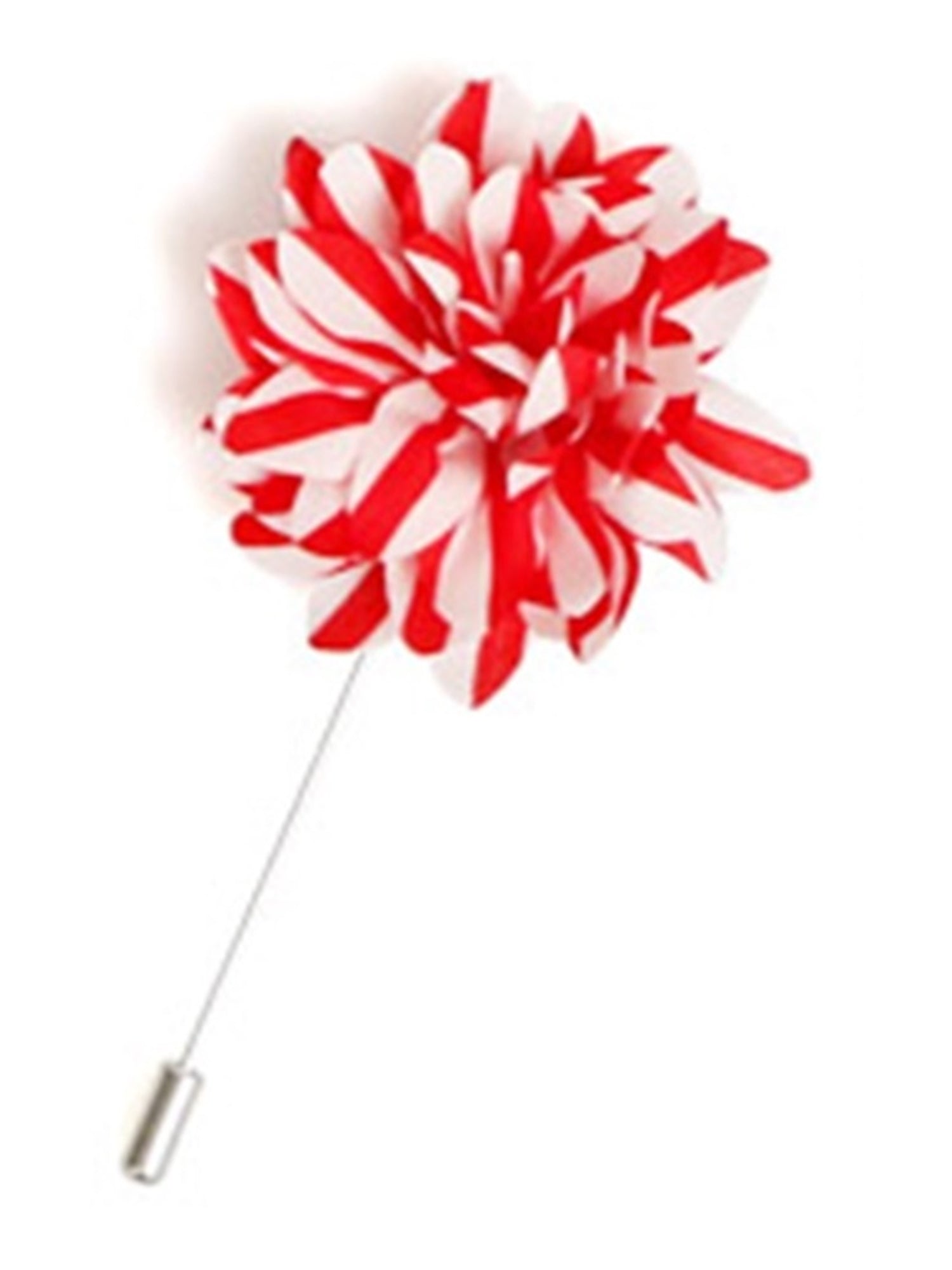 Men's Flower Lapel Pin Boutonniere For Suit Lapel Pin TheDapperTie Red & White Stripe Regular 