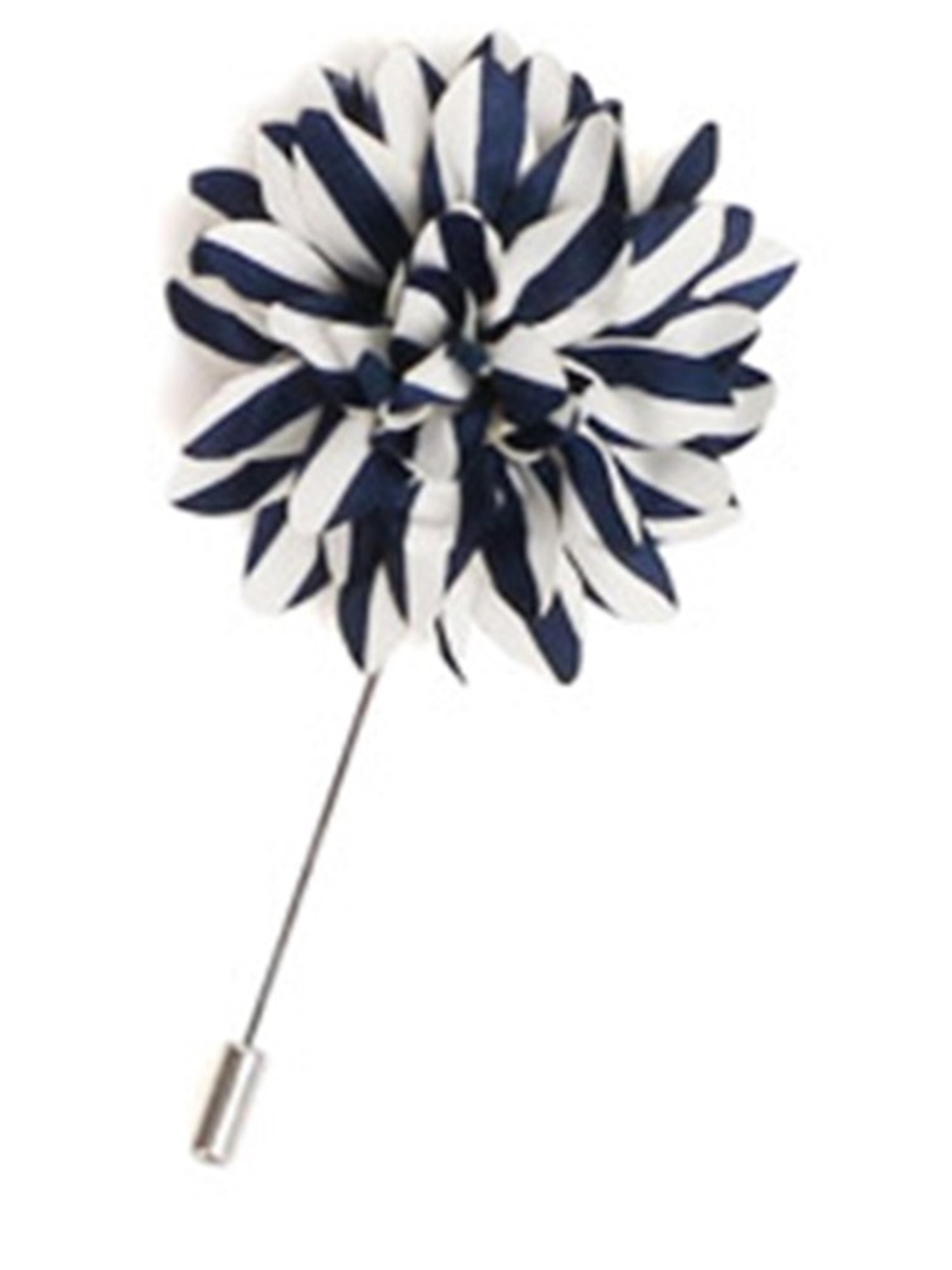 Men's Flower Lapel Pin Boutonniere For Suit Lapel Pin TheDapperTie Navy & White Stripe Regular 
